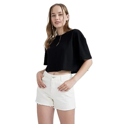 Abbildung von DeFacto Women&#039;s B0651AX T Shirt, Black, XS