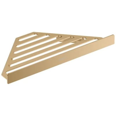 Abbildung von hansgrohe AddStoris Duschablage, Duschkorb, Eckregal Bad, Duschregal Ecke, Seifenkorb, Seifenablage Dusche, Badezimmer Zubehör, Brushed Bronze, 41741140