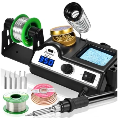 Abbildung von Preciva Lötstation 60W Lötkolben Set mit Displayanzeige, Temperatur einstellbar 90 480C, Standby Modus Lötset für Hobbylöten (Lötstation)