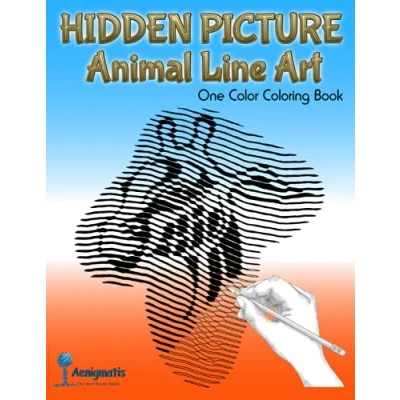 Abbildung von Hidden Picture Animal Line Art: One Color Coloring Book