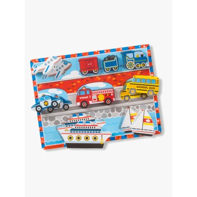 Abbildung von Melissa &amp; Doug Vehicles Chunky Puzzle Puzzles Wooden Toy 2+ Gift for Boy or Girl