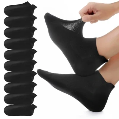 Abbildung von YouShow 10 Paar Sneaker Socken Herren Damen, Atmungsaktive Sportsocken, Baumwolle Kurz Laufsocken Schwarz 39 42