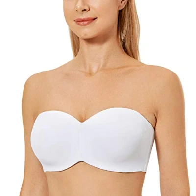 Abbildung von DELIMIRA Damen Minimizer Trägerloser BH mit Bügel ohne Polster Geformte Cups Weiss 80C