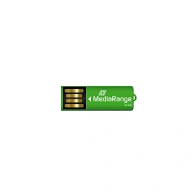 Abbildung von MediaRange USB 2.0 Speicherstick 32GB Nano Stick Mini Flash Laufwerk mit Büroklammer Funktion, externe Speichererweiterung Lesegeschwindigkeit von bis zu 14 MB/s, Farbe Grün