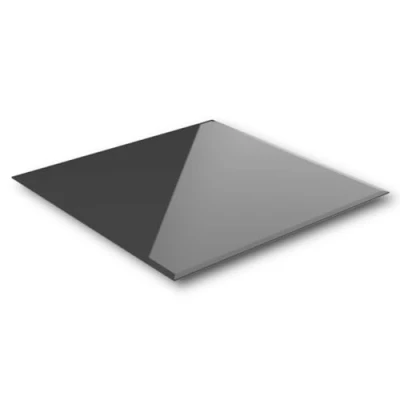 Abbildung von HOOZ Tischplatte aus Glas 60 x 0,6 cm oder als Funkenschutzplatte für den Kamin (schwarzes Glas, 1 St., ESG Sicherheitsglas), mit hochwertigem Facettenschliff