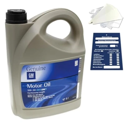 Abbildung von Original GM Dexos 2 Motorenö SETl 5w30 Trichter Anhänger 5L