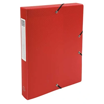 Abbildung von Exacompta 5970E Sammelbox OPAK mit Gummizug 40 mm breit aus blickdichtem Kunststoff Rückenschild für DIN A4 Archivbox Heftbox Dokumentenbox Zeichenbox 1 Stück Zufallsfarbe