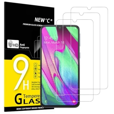 Abbildung von NEW&#039;C 3 Stück, Panzer Schutz Glas für Samsung Galaxy A40 (SM A405F), Frei von Kratzern, 9H Härte, HD Displayschutzfolie, 0.33mm Ultra klar, Ultrabeständig