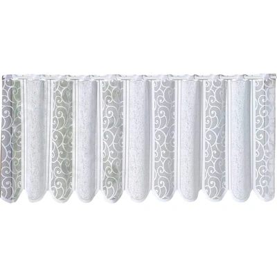 Abbildung von Scheibengardine Prag, Weckbrodt, Stangendurchzug (1 St), halbtransparent, Jacquard, Bistro, strukturiert, gebogt, nach Maß