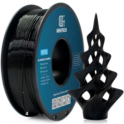 Abbildung von GEEETECH PETG Filament 1,75 mm Schwarz 1 kg Spool für 3D Drucker,PETG Drucker Filament, Maßgenauigkeit +/ 0.02mm