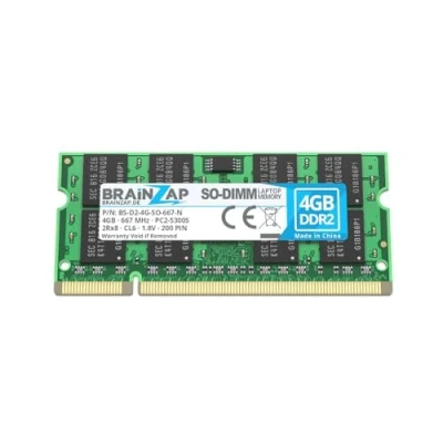 Abbildung von BRAINZAP 4GB DDR2 RAM SO DIMM PC2 5300S 2Rx8 667 MHz 1.8V CL6 Notebook Laptop Arbeitsspeicher