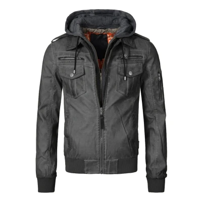 Abbildung von Indicode Jeans Aaron Kunstlederjacke, Herren, Größe: Small, Raven