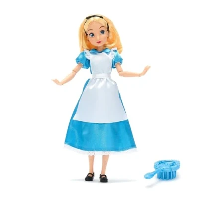 Abbildung von Disney Store Official Alice im Wunderland Klassische Puppe 29 cm/11&quot; Voll bewegliche Satinkleid Mit Spielzeughaarbürste Ab 3 Jahren geeignet