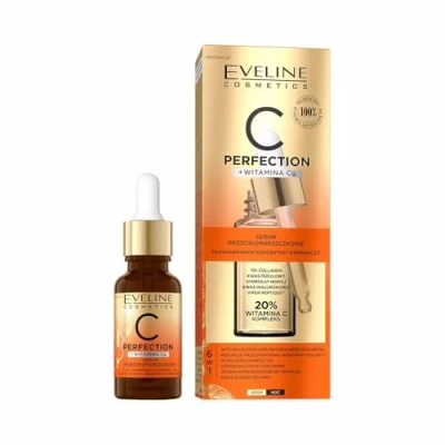 Abbildung von Eveline Cosmetics C Perfection Anti Aging Serum mit 20% Vitamin und Ferulasäure Glättet Falten, Ebenmäßiger Teint, Intensive Feuchtigkeit