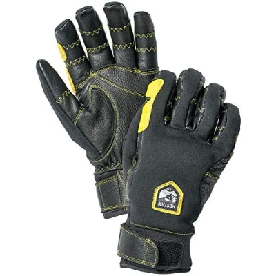 Abbildung von Hestra Ergo Grip Active Handschuh, Leder, Winddicht, 5 Finger, langlebig, Outdoor Handschuh zum Skifahren, Wandern, Kajak und Rucksackreisen, Schwarz/Schwarz, Größe 7