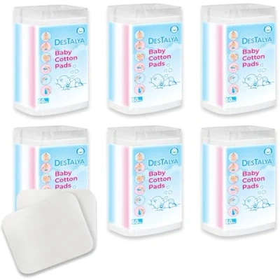 Abbildung von DESTALYA Baby Baumwollpads Natürliche Einmalwaschlappen für empfindliche Haut Wattepads zum Wechseln von Windeln, Entfernen Make up, zur Körperpflege (Maxi 360)
