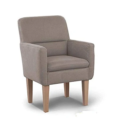Abbildung von CAVADORE Diningsessel Kira / Polstersessel für Küche, Esszimmer oder Wohnküche Passend zur Küchengarnitur Leichte Fleckenentfernung dank Soft Clean 66 x 96 71 Flachgewebe: Hellgrau