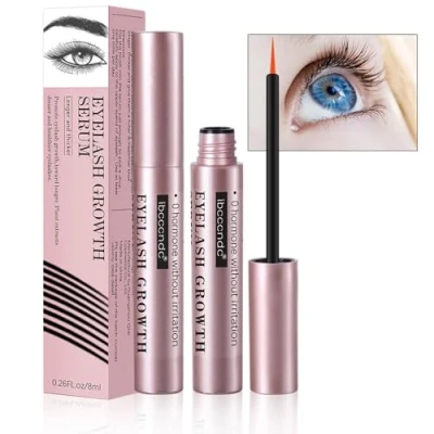 Abbildung von Wimpernserum natürliches komestisches Wimpernwachstumsserum für längere, dickere Wimpern und Augenbrauen, steigert das Wimpernwachstumsserum, vegan tierversuchsfrei