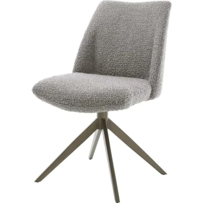 Abbildung von Drehstuhl Elso Flex Bouclé Silbergrau Kreuzgestell breit Effektfinish Titan 360 drehbar Wippfunktion Taschenfederkern
