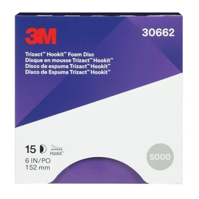 Abbildung von 3M Trizact Hookit Schaumstoffscheibe, 15,2 cm, P5000, 15 Scheiben pro Karton, blau