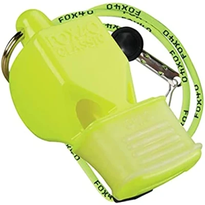 Abbildung von FOX40 Classic CMG Safety neon gelb Trillerpfeife+ Break Away Sicherheits Pfeifenschnur