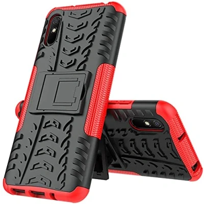 Abbildung von Max Power Digital Hülle für Xiaomi Redmi 9A / 9AT Schutzhülle Bumper Handyhülle Case Cover Stoßfest Doppelschichter Outdoor Shock Absorption 360 Grad (Xiaomi 9A/Redmi 9AT, Rot)