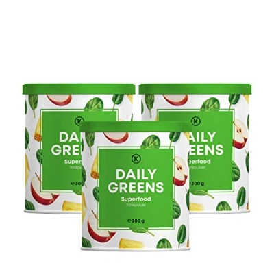 Abbildung von 3x 300 Gramm I Daily Greens Superfood Pulver mit Superfoods, Vitaminen, Mineralstoffen, vegan Protein und Ballaststoffen Smoothie