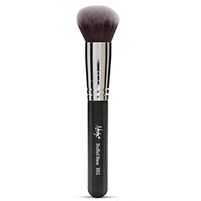 Abbildung von Nanshy Round Buffer Kabuki Makeup Brush Blending and Application of Mineral Powder Onyx Black by