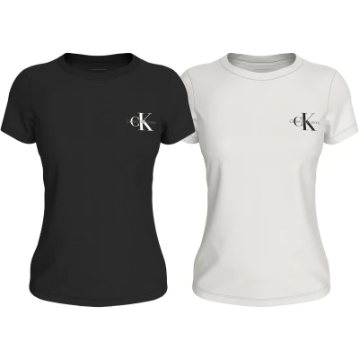 Abbildung von Calvin Klein Jeans Rundhalsshirt &quot;2 PACK MONOLOGO SLIM TEE&quot;, mit Logoprint auf der Brust