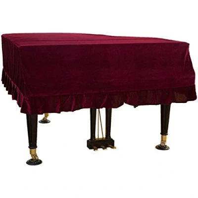 Abbildung von Klavierdeckel, Colorfast Pleuche Piano Staubdicht Dekoriert Cover,Samtbezug für Klavier, extra dick, Schutz vor Staub und Kratzern