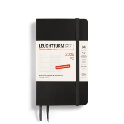 Abbildung von LEUCHTTURM1917 370527 Wochenkalender &amp; Notizbuch Pocket (A6) 2025, Softcover, Schwarz, Deutsch