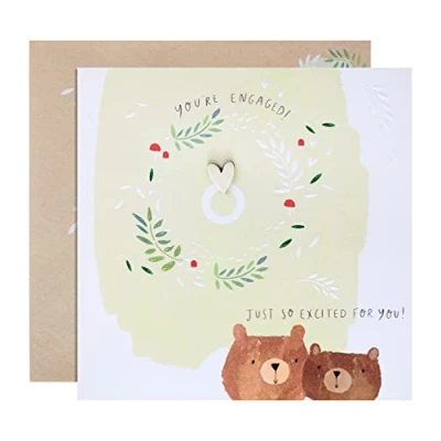 Abbildung von Hallmark Glückwunschkarte zur Verlobung, modernes Bären Illustrations Design