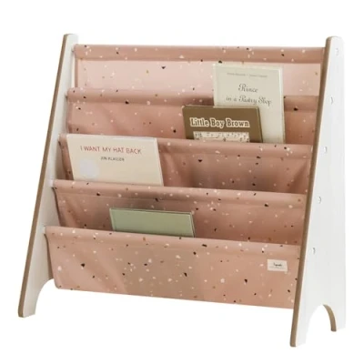 Abbildung von 3 Sprouts Kinder Bücherregal aus Holz Montessori Regal für Kinderzimmer Terrazzo Ton