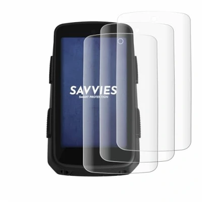 Abbildung von Savvies 4 Stück Full Screen Schutzfolie für Hammerhead Karoo 3 Cover Displayschutz Folie [3D Curved, Transparent, Anti Fingerabdruck]