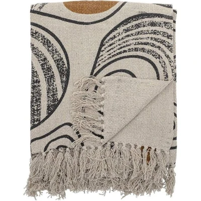 Abbildung von Tagesdecke Giano Throw, Nature, Recycled Cotton, Bloomingville, Baumwolle 160 x 130 cm Wohndecke Kuscheldecke, natur