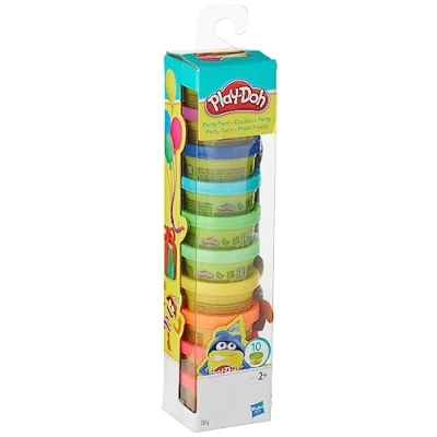 Abbildung von der Play Doh Party Turm mit 10 verschieden farbigen Dosen Knete à 28 g ist lustig bunte Spielspaß für jeden Geburtstag und das perfekte Geschenk, 22037EU6