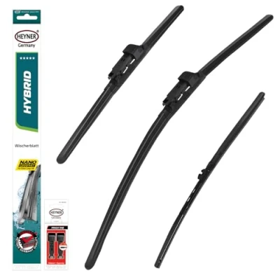 Abbildung von HEYNER® Scheibenwischer Set mit Heckscheibenwischer passend für BMW X1 (11.2009 06.2015) HYBRID Flachbalkenwischer Front und Heckwischer