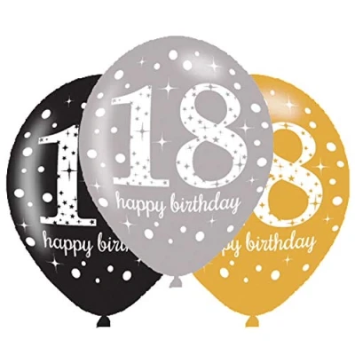 Abbildung von Luftballons 18 Jahre funkelnde Geburtstag 6 Stück