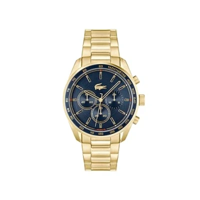 Abbildung von Lacoste Boston Chronograph goldcoloured/blue, Herren, Größe: One Size, Gold coloured/blue