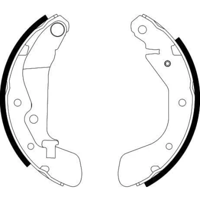 Abbildung von HELLA 8DB 355 002 791 Bremsbacken 200 36 mit Handbremshebel CHEVROLET: Spark, Aveo / Kalos Schrägheck, Limousine, OPEL: Karl