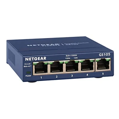 Abbildung von NETGEAR GS105UK 5 Port Gigabit Ethernet Network Switch, Hub, Internet Splitter, Desktop and ProSAFE Lifetime Protection