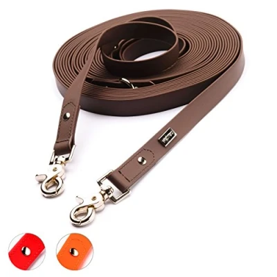 Abbildung von PetTec 10m Schleppleine/Trainingsleine für Hunde aus Trioflex (ähnl. Biothane), wasserabweisend, robuste Lange Hundeleine/Dog Leash, Schleppleine verstellbar, Welpenleine lang, Zubehör