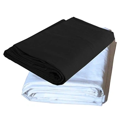 Abbildung von 2X Fotostudio Stoff Hintergrund DynaSun W001 +W002 2,8x4m Weiss und Schwarz Dicke Baumwolle 140g/sqm