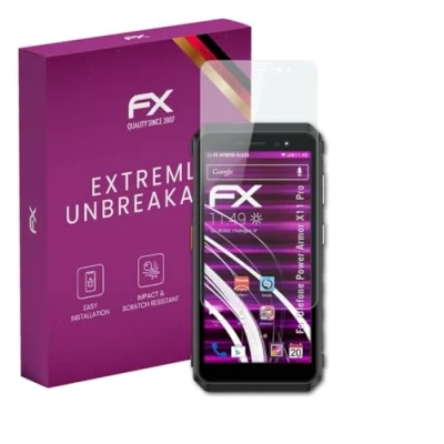 Abbildung von atFoliX Glasfolie kompatibel mit Ulefone Power Armor X11 Pro Panzerfolie, 9H Hybrid Glass FX Schutzpanzer Folie