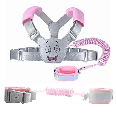 Abbildung von Baby Zügel Wanderrucksack Geschirr für Kleinkinder, Kinder, Kinder 3 in 1, Anti Verlust Sicherheits Handgelenkmanschette mit Schloss + Rucksack 1,5 m Bungee Gurte Link