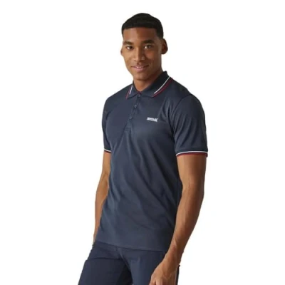 Abbildung von Regatta Herren Oakmont Poloshirt T Shirt, Marineblau (Danger Red), L
