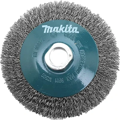Abbildung von Makita D 39849 Kegelbürste Ø 115 mm, gewellt, verzinkter Stahldraht, M14 Gewinde Aufnahme, Drahtbürste zum Entrosten, Entzundern, Aufrauen und Reinigen von Stahl