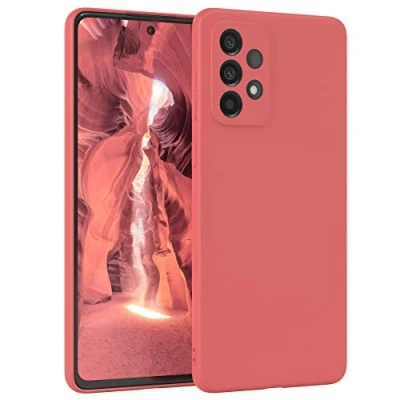Abbildung von EAZY Case Silikonhülle für Samsung Galaxy A73 5G Hülle Silikon Rot weich stoßfeste Handyhülle Schutzhülle mit Kameraschutz Dünn Premium Schutz Cover TPU Phone Bumper in Hellrot