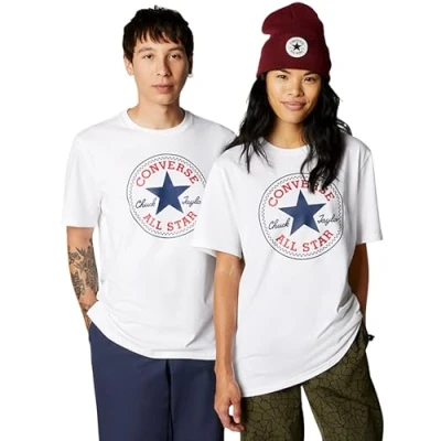 Abbildung von Converse GO TO Chuck Taylor Classic Patch TEE Unisex Tshirt print, Größe: Small, White