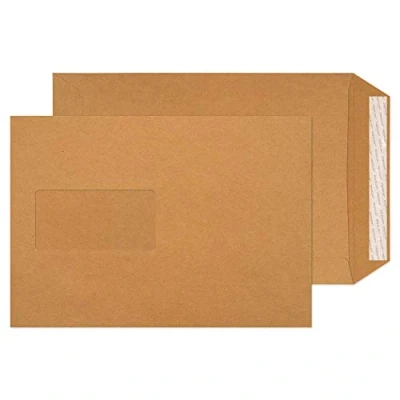 Abbildung von Blake Premium Avant Garde AG0020 Schwere, Extra Starke Versandtasche Haftklebung Mit Fenster Creme Manille C5 229 x 162 mm 130 g/m² 250 Stück